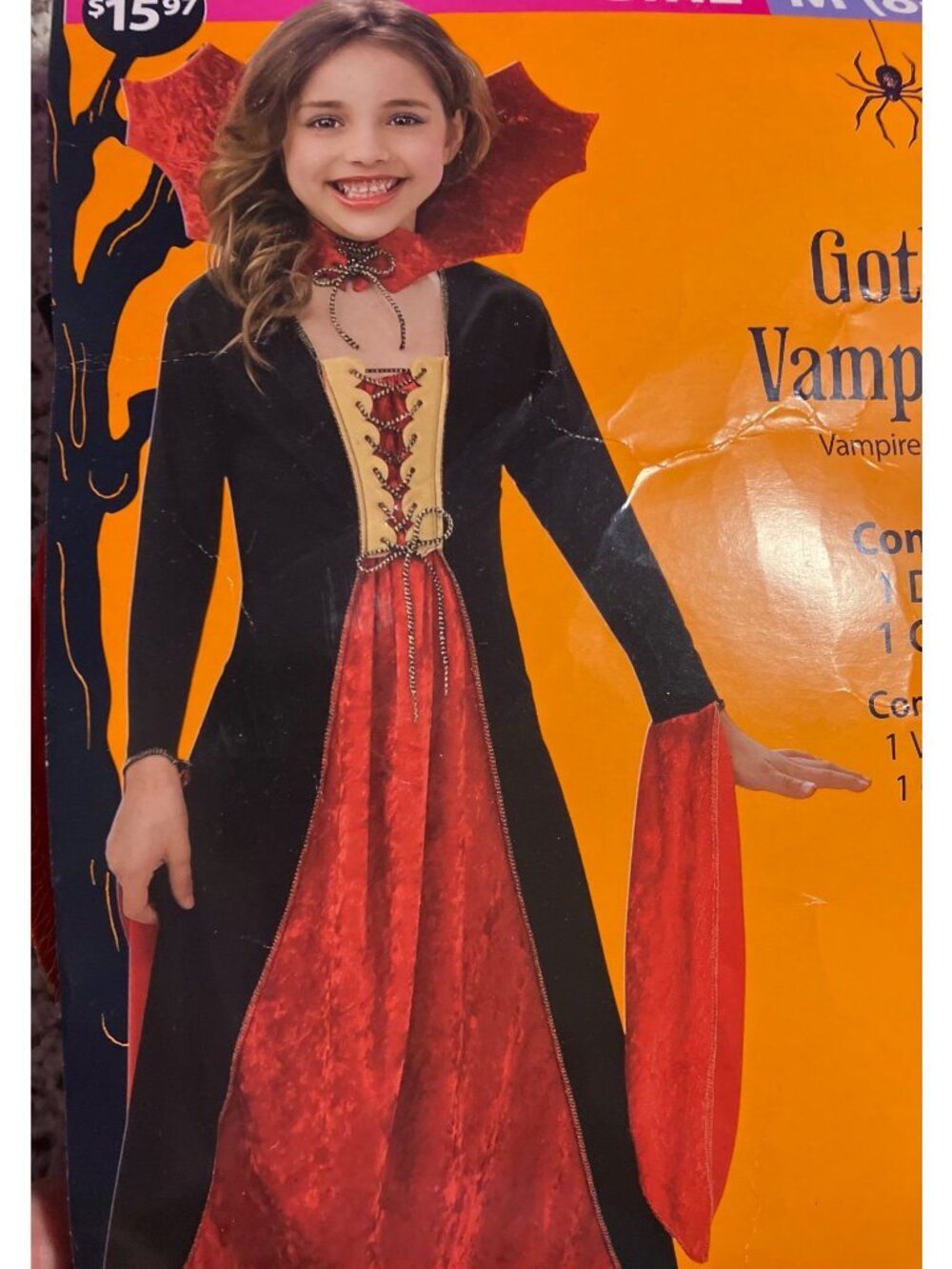 Gothic Vampiress Halloween Dress Costume Girls size M (8-10) Dress up Fantasy
